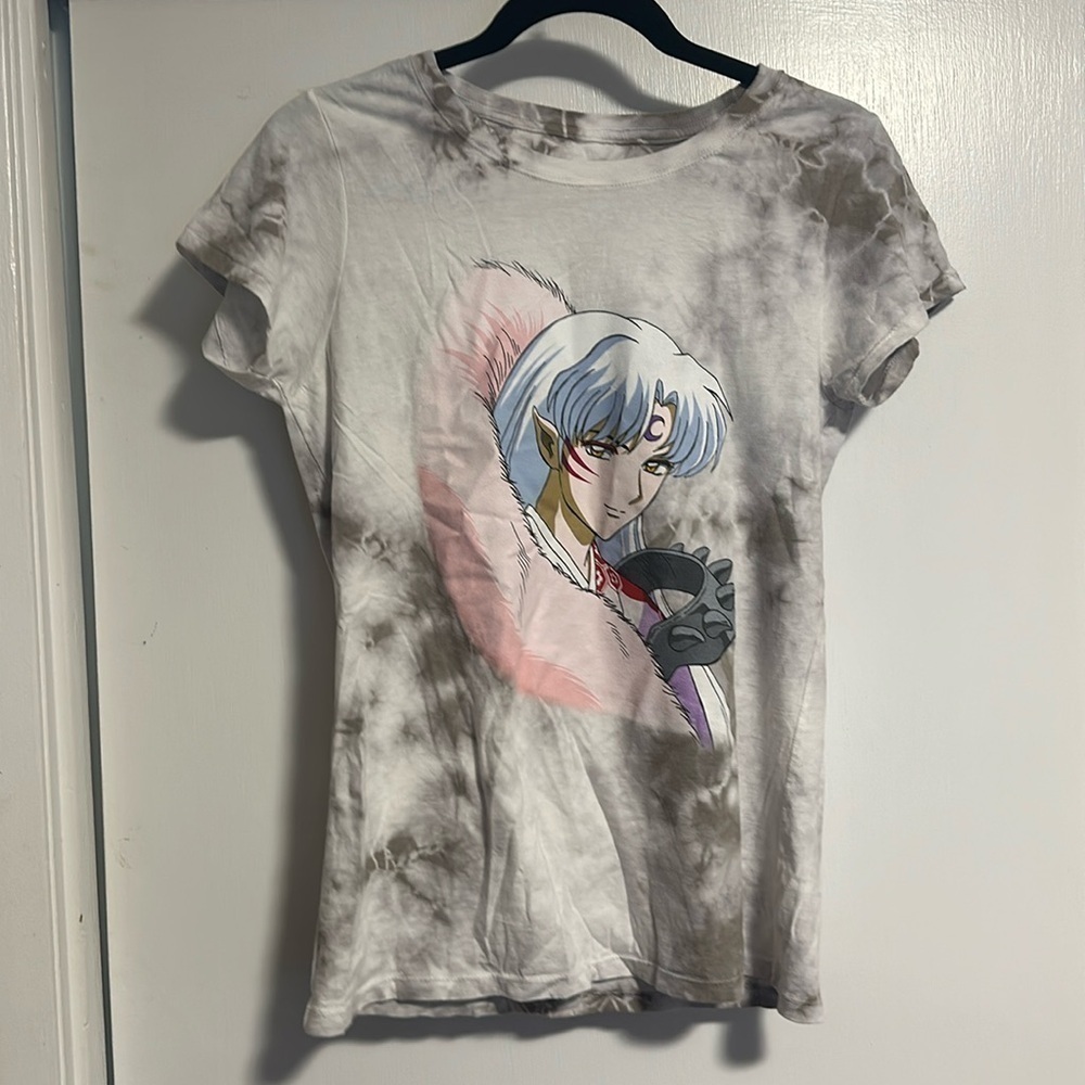 (j) new no tag: inuyasha Sesshomaru  tie dyed grunge style anime tshirt Size M